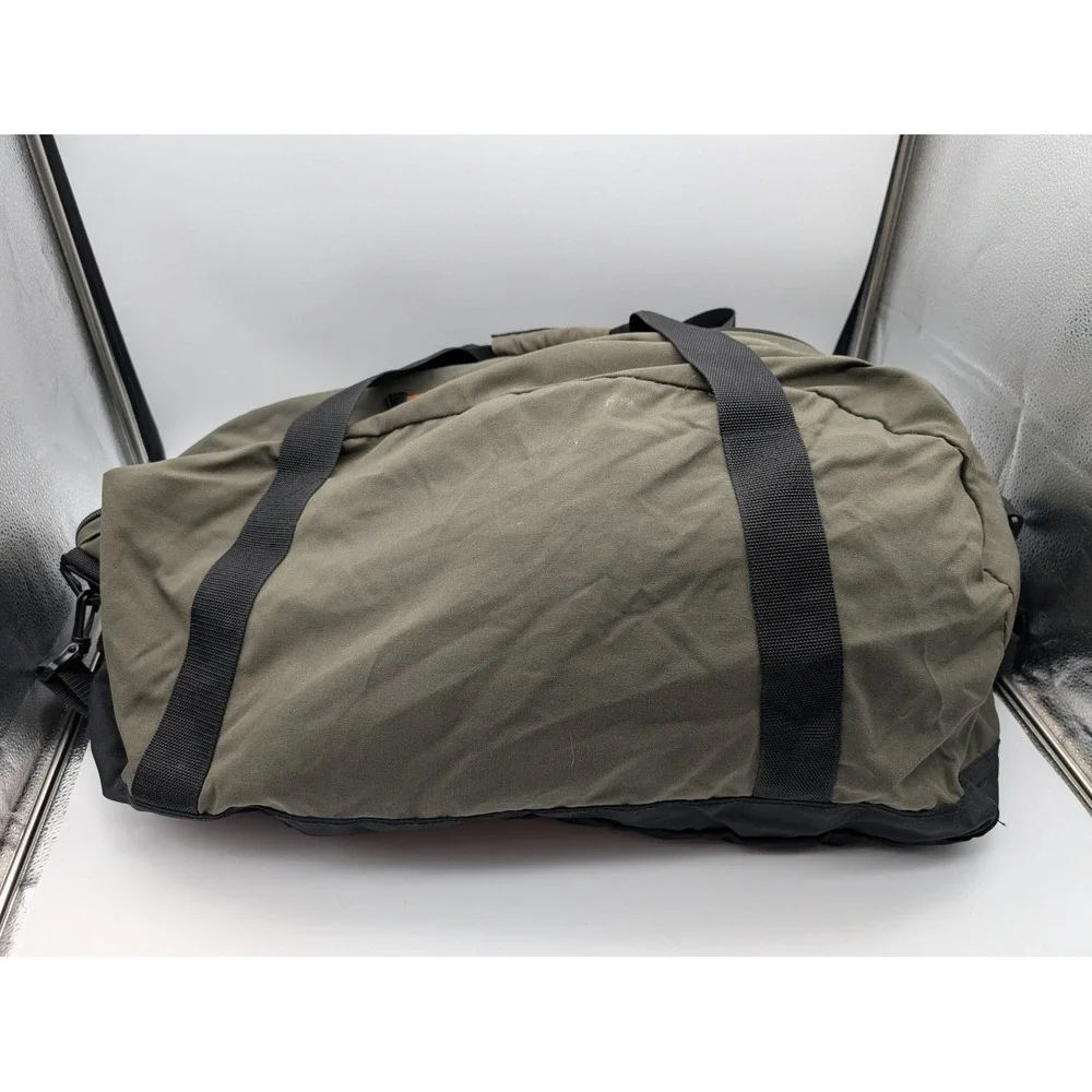 Eddie Bauer X-Large Duffel Bag Olive Green Canvas Travel Gym Weekender Luggage